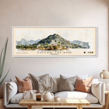 Cargar imagen en el visor de la galería, Cockburn Town Beach, Turks and Caicos Watercolor Beach Print, Vacation Gift, Turks and Caicos Wall Art, Framed Canvas Print, Framed Beach Painting