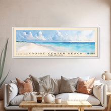 Load image into Gallery viewer, Cruise Center Beach, Turks and Caicos Watercolor Print, Vacation Gift, Turks and Caicos Wall Art, Beach Painting, Beach Decor, Large Wall Art, Wood Frame Art