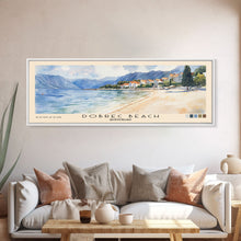 Load image into Gallery viewer, Dobrec Beach, Montenegro Watercolor Beach Print, Vacation Gift, Montenegro Wall Art, Beach Painting, Beach Decor, Beach Painting