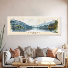 Load image into Gallery viewer, Edersee, Germany Watercolor Beach Print, Vacation Gift, Germany Wall Art, Framed Canvas Print, Framed Beach Painting