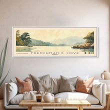 Load image into Gallery viewer, Frenchman’s Cove, Jamaica Watercolor Print, Vacation Gift, Jamaica Wall Art, Beach Painting, Beach Decor, Large Wall Art, Wood Frame Art