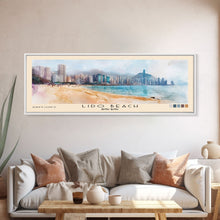 Load image into Gallery viewer, Lido Beach, Hong Kong Watercolor Print, Vacation Gift, Hong Kong Wall Art, Beach Painting, Beach Decor, Large Wall Art, Wood Frame Art