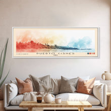Load image into Gallery viewer, Puerto Cisnes, Chile Watercolor Beach Print, Vacation Gift, Chile Wall Art, Beach Painting, Beach Decor, Beach Painting