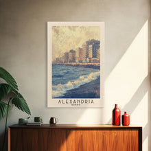 Load image into Gallery viewer, Alexandria, Egypt Watercolor Beach Print, Vacation Gift, Egypt Wall Art, Beach Painting, Beach Decor, Beach Painting
