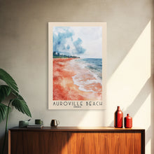 Carregar imagem no visualizador da galeria, Auroville Beach, India Watercolor Beach Print, Vacation Gift, India Wall Art, Framed Canvas Print, Framed Beach Painting