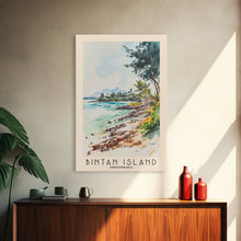 Carregar imagem no visualizador da galeria, Bintan Island, Indonesia Watercolor Beach Print, Vacation Gift, Indonesia Wall Art, Framed Canvas Print, Framed Beach Painting