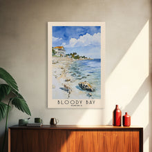 Load image into Gallery viewer, Bloody Bay, Jamaica Watercolor Beach Print, Vacation Gift, Jamaica Wall Art, Framed Canvas Print, Framed Beach Painting