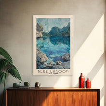 Load image into Gallery viewer, Blue Lagoon, Malasyia Watercolor Beach Print, Vacation Gift, Malasyia Wall Art, Beach Painting, Beach Decor, Beach Painting