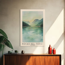 Load image into Gallery viewer, Bocas del Toro , Panamá Watercolor Beach Print, Vacation Gift, Panamá Wall Art, Framed Canvas Print, Framed Beach Painting