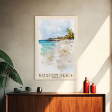 Load image into Gallery viewer, Boston Beach, Jamaica Watercolor Beach Print, Vacation Gift, Jamaica Wall Art, Beach Painting, Beach Decor, Beach Painting