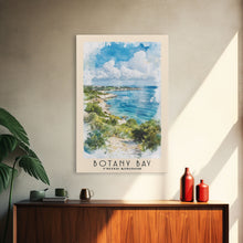 Load image into Gallery viewer, Botany Bay, United Kingdom Watercolor Print, Vacation Gift, United Kingdom Wall Art, Beach Painting, Beach Decor, Large Wall Art, Wood Frame Art