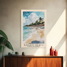 Load image into Gallery viewer, Bávaro Beach, Dominican Republic Watercolor Beach Print, Vacation Gift, Dominican Republic Wall Art, Framed Canvas Print, Framed Beach Painting