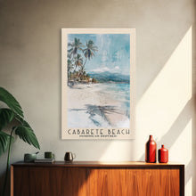 Load image into Gallery viewer, Cabarete Beach, Dominican Republic Watercolor Print, Vacation Gift, Dominican Republic Wall Art, Beach Painting, Beach Decor, Large Wall Art, Wood Frame Art