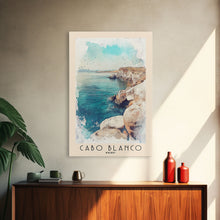 Load image into Gallery viewer, Cabo Blanco, Peru Watercolor Beach Print, Vacation Gift, Peru Wall Art, Beach Painting, Beach Decor, Beach Painting