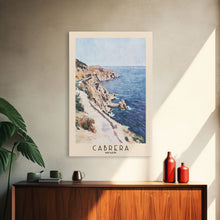 Carregar imagem no visualizador da galeria, Cabrera, Spain Watercolor Beach Print, Vacation Gift, Spain Wall Art, Framed Canvas Print, Framed Beach Painting