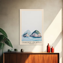 Cargar imagen en el visor de la galería, Chausey Islands, France Watercolor Beach Print, Vacation Gift, France Wall Art, Framed Canvas Print, Framed Beach Painting