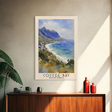 Load image into Gallery viewer, Coffee Bay, South Africa Watercolor Print, Vacation Gift, South Africa Wall Art, Beach Painting, Beach Decor, Large Wall Art, Wood Frame Art