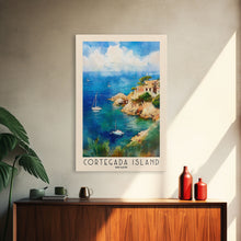 Load image into Gallery viewer, Cortegada Island, Spain Watercolor Beach Print, Vacation Gift, Spain Wall Art, Framed Canvas Print, Framed Beach Painting