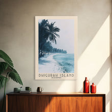Load image into Gallery viewer, Dhigurah Island, Maldives Watercolor Print, Vacation Gift, Maldives Wall Art, Beach Painting, Beach Decor, Large Wall Art, Wood Frame Art