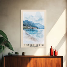 Load image into Gallery viewer, Dobrec Beach, Montenegro Watercolor Beach Print, Vacation Gift, Montenegro Wall Art, Beach Painting, Beach Decor, Beach Painting