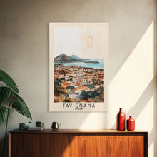 Carregar imagem no visualizador da galeria, Favignana, Italy Watercolor Beach Print, Vacation Gift, Italy Wall Art, Framed Canvas Print, Framed Beach Painting