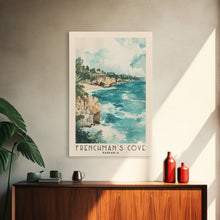 Load image into Gallery viewer, Frenchman’s Cove, Jamaica Watercolor Print, Vacation Gift, Jamaica Wall Art, Beach Painting, Beach Decor, Large Wall Art, Wood Frame Art