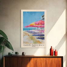 Load image into Gallery viewer, Giardini naxos beach, Italy Watercolor Beach Print, Vacation Gift, Italy Wall Art, Beach Painting, Beach Decor, Beach Painting