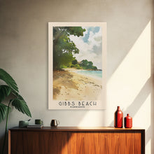 Load image into Gallery viewer, Gibbs Beach, Barbados Watercolor Print, Vacation Gift, Barbados Wall Art, Beach Painting, Beach Decor, Large Wall Art, Wood Frame Art