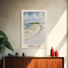 Load image into Gallery viewer, Gibbs Cay, Turks and Caicos Watercolor Beach Print, Vacation Gift, Turks and Caicos Wall Art, Framed Canvas Print, Framed Beach Painting