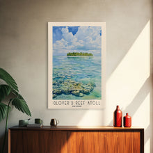 Load image into Gallery viewer, Glover’s Reef Atoll, Belize Watercolor Beach Print, Vacation Gift, Belize Wall Art, Beach Painting, Beach Decor, Beach Painting