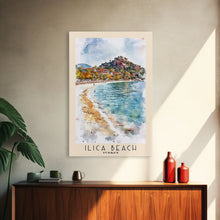 Load image into Gallery viewer, Ilıca Beach, Turkey Watercolor Beach Print, Vacation Gift, Turkey Wall Art, Beach Painting, Beach Decor, Beach Painting