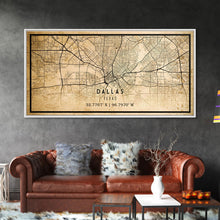 Load image into Gallery viewer, Dallas Map Canvas Print, Texas Map Print, Texas Wall Art, Dallas Map Poster, US, USA Maps, Dallas Maps, Map Gifts, Large Framed Map Print