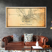 Load image into Gallery viewer, El Paso Texas Vintage Map Print, El Paso Map, Texas Map Art, El Paso City Road Map Poste, Vintage Gift Map, Travel Vacation Art, Rustic Map
