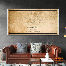 Load image into Gallery viewer, Budapest Hungary map print poster or framed canvas, Budapest map print poster canvas, Budapest map print poster canvas, Vintage Travel Art