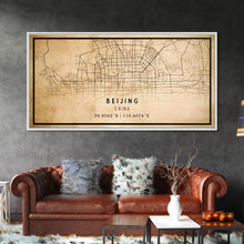 Load image into Gallery viewer, Beijing China map print poster or framed canvas, Beijing map print poster canvas, Beijing city map print poster canvas, Vintage Travel Art
