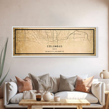 Load image into Gallery viewer, Columbus Panoramic vintage map print poster or framed canvas, Ohio map print poster canvas, Columbus city map print poster canvas