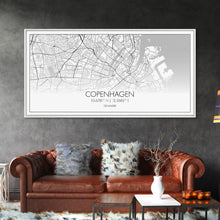 Cargar imagen en el visor de la galería, Copenhagen Street Map, Denmark Map, Map Print, Minimalist Art, Wall Art, Canvas Art, Modern Room Décor, RV Wall Décor, Gift For Pilot