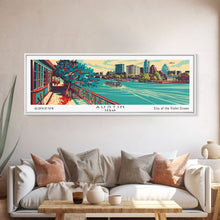 Carregar imagem no visualizador da galeria, Austin Texas Panoramic Travel Poster Canvas Print