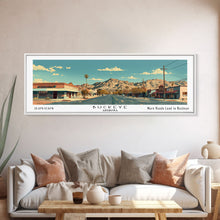 Carregar imagem no visualizador da galeria, Buckeye Arizona Panoramic Painting, Mid Century Modern Framed Canvas Print, Retro Pop Art Travel Poster, Office Wall Art Decor, City Print