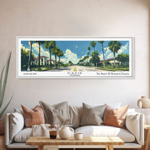 Load image into Gallery viewer, Davie Florida Panoramic Painting, Mid Century Modern Framed Canvas Print, Retro Pop Art Travel Poster, City Wall Art, Home Decor