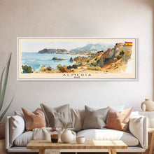 Load image into Gallery viewer, Almeria Spain Panoramic Travel Poster, Framed Canvas Print or Metal Wall Art, Travel Art, Home Decor, Panoramic Painting, Midcentury Art