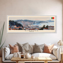 Load image into Gallery viewer, Amadora Portugal Travel Print Wall Art, Panoramic City Art, Travel Art, Wall Decor, Vacation Gift, Framed Canvas Print Or Metal Art