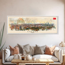 Load image into Gallery viewer, Ankara Turkey Travel Print Wall Art, Panoramic City Art, Travel Art, Wall Decor, Vacation Gift, Framed Canvas Print Or Metal Art