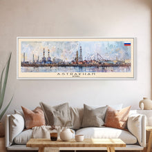 Load image into Gallery viewer, Astrakhan Russia Travel Print Wall Art, Panoramic City Art, Travel Art, Wall Decor, Vacation Gift, Framed Canvas Print Or Metal Art