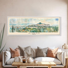 Load image into Gallery viewer, Athens Greece Travel Art, City Art, Framed Canvas Print or Metal Wall Art, Europe Travel Poster, Panoramic Wall Art, Extra Wide Wall Art
