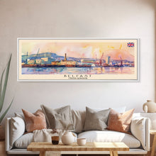 Load image into Gallery viewer, Belfast United Kingdom Travel Print Wall Art, Panoramic City Art, Travel Art, Wall Decor, Vacation Gift, Framed Canvas Print Or Metal Art