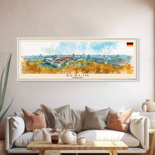 Load image into Gallery viewer, Berlin Germany Travel Print Wall Art, Panoramic City Art, Travel Art, Wall Decor, Vacation Gift, Framed Canvas Print Or Metal Art