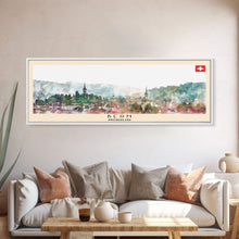 Load image into Gallery viewer, Bern Switzerland Travel Art, City Art, Framed Canvas Print or Metal Wall Art, Europe Travel Poster, Panoramic Wall Art, Extra Wide Wall Art