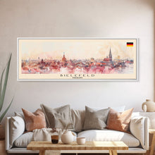 Load image into Gallery viewer, Bielefeld Germany Travel Print Wall Art, Panoramic City Art, Travel Art, Wall Decor, Vacation Gift, Framed Canvas Print Or Metal Art