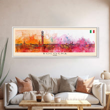Carregar imagem no visualizador da galeria, Bologna Italy Wall Art, Panoramic Travel Poster, Panoramic Framed Canvas Print, City Wall Art, Wall Hanging Home Decor, Travel Art
